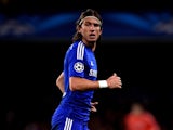 Filipe Luis of Chelsea in action during the UEFA Champions League Group G match between Chelsea FC and NK Maribor at Stamford Bridge on October 21, 2014