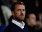 Burton manager Gary Rowett looks on prior to the Capital One Cup Second Round match between Burton Albion and Queens Park Rangers at Pirelli Stadium on August 27, 2014