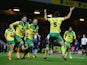 Russell Martin of Norwich City Celebrates his goal during the Sky Bet Championship match between Norwich City and Leeds United at Carrow Road on October 21, 2014