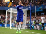 Oscar of Chelsea celebrates scoring the opening goal during the Barclays Premier League match between Chelsea and Queens Park Rangers at Stamford Bridge on November 1, 2014