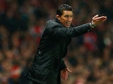 Besnik Hasi coach of Anderlecht reacts during the UEFA Champions League Group D match between Arsenal FC and RSC Anderlecht at Emirates Stadium on November 4, 2014