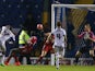 Nathan Cameron of Bury scores his sides second goal during the FA Cup First Round match between Bury and Hemel Hempstead Town at JD Stadium on November 8, 2014