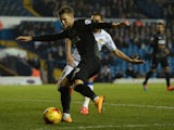 Johann Berg Guomundsson of Charlton Athletic scores his team's first goal during the Sky Bet Championship match between Leeds United and Charlton Athletic at Elland Road on November 4, 2014 