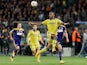 Chelsea's Didier Drogba vies for the ball with Aleksander Rajcevic of NK Maribor during the UEFA Champions League Group G football match between NK Maribor and Chelsea in Maribor, Slovenia on November 5, 2014