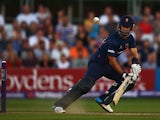 Ryan ten Doeschate of Essex Eagles hits the ball towards the boundary during the Natwest T20 Blast Quarter Final match between Essex Eagles and Birmingham Bears at Ford County Ground on August 2, 2014