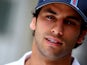 Felipe Nasr of Williams speaks with members of the media during previews ahead of the Brazilian Formula One Grand Prix at Autodromo Jose Carlos Pace on November 6, 2014