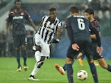 Paul Pogba of Juventus scores their third goal during the UEFA Champions League group A match between Juventus and Olympiacos FC at Juventus Arena on November 4, 2014