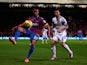 Marouane Chamakh of Crystal Palace controls the ball as Anthonty Reveilliere of Sunderland closes in during the Barclays Premier League match on November 3, 2014