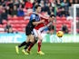 Lee Tomlin of Middlesbrough battles with Harry Arter of AFC Bournemouth during the Sky Bet Championship match between Middlesbrough and Bournemouth at Riverside Stadium on November 8, 2014