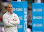 England's Head Coach Stuart Lancaster walks on the pitch before the international rugby union test match between England and New Zealand at Twickenham Stadium, southwest of London on November 8, 2014