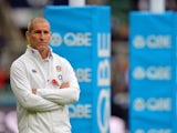 England's Head Coach Stuart Lancaster walks on the pitch before the international rugby union test match between England and New Zealand at Twickenham Stadium, southwest of London on November 8, 2014