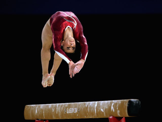 Claudia Fragapane of England competes on the way to winning the gold medal in the Women's All-Round Final during day seven of the Glasgow 2014 Commonwealth Games on July 30, 2014