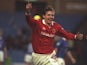 Andrei Kanchelskis of Manchester United celebrates his goal during the FA Cup semi-final replay against Oldham at Maine Road on 13 April, 1994