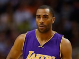 Wayne Ellington #2 of the Los Angeles Lakers during the NBA game against the Phoenix Suns at US Airways Center on October 29, 2014