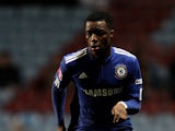 Deen-Conteh Aziz of Chelsea runs with the ball during the FA Youth Cup Final 1st leg between Aston Villa and Chelsea at Villa Park on April 29, 2010