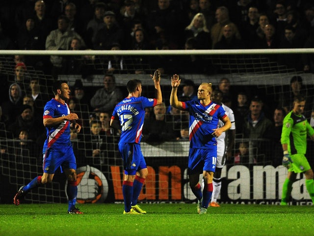 Main Curtis of Doncaster Rovers celebrates scoring his side's first goal during the FA Cup First Round match between Weston-Super-Mare and Doncaster Rovers on November 18, 2014