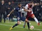 Metz' French midfielder Kevin Lejeune (R) vies with Paris Saint-Germain's Dutch defender Gregory Van der Wiel, during the French L1 football match on November 21, 2014
