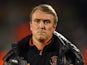 Blackpool Manager Lee Clark looks on prior to the Sky Bet Championship match between Fulham and Blackpool at Craven Cottage on November 5, 2014