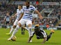 Queens Park Rangers' Brazilian midfielder Sandro vies with Newcastle United's French defender Massadio Haidara during the English Premier League football match between Newcastle United and Queens Park Rangers at St James' Park in Newcastle-upon-Tyne, nort