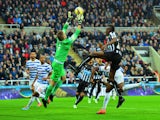 Robert Green of QPR makes a save during the Barclays Premier League match between Newcastle United and Queens Park Rangers at St James' Park on November 22, 2014
