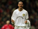 Rio Ferdinand of Leeds United fires himself up during the FA Carling Premiership match against Liverpool played at Anfield on April 13, 2001