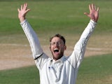New Zealand left-arm spinner Daniel Vettori makes a successful appeal for a leg before wicket decision against Pakistani batsman Mohammad Talha during the third and final Test match between New Zealand and Pakistan at the Sharjah cricket stadium in Sharja