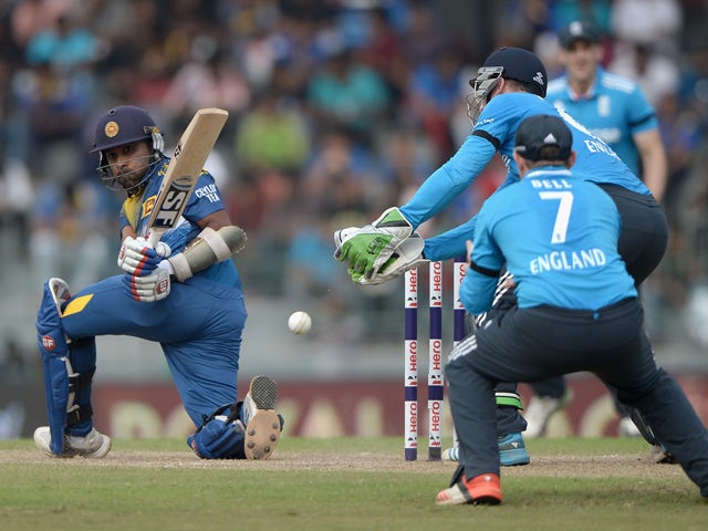 Mahela Jayawardena of Sri Lanka bats during the 2nd One Day International match between Sri Lanka and England at R. Premadasa Stadium on November 29, 2014