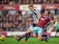 West Ham United's English midfielder Mark Noble vies with Newcastle United's English midfielder Jack Colback during the English Premier League football match between West Ham United and Newcastle United at the Boleyn Ground, Upton Park, in east London on 