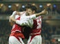 Francesc Fabregas of Arsenal celebrates scoring the 5th goal during the Carling Cup fourth round match between Arsenal and Wolverhampton Wanderers at Highbury on December 2, 2003