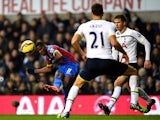 Zaha of Crystal Palace shoots at goal during the Barclays Premier League match between Tottenham Hotspur and Crystal Palace at White Hart Lane on December 6, 2014