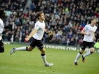 Chris Martin of Derby celebrates his first goal during the Sky Bet Championship match between Derby County and Brighton & Hove Albion at the Pride Park Stadium on December 6, 2014 
