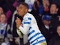 Queens Park Rangers' Dutch midfielder Leroy Fer celebrates scoring the opening goal during the English Premier League football match against Burnley on December 6, 2014