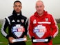 Brentford's Mark Warburton and Andre Gray with their Manager and Player of the Month awards for November on December 4, 2014
