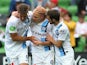 Aaron Mooy of City is congratulated by team mates after scoring a goal during the round 10 A-League match between Melbourne City FC and Brisbane Roar at AAMI Park on December 7, 2014