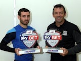 Southend United duo Phil Brown and Dave Worrall with their Manager and Player of the Month awards for November on December 4, 2014