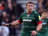 Tom Youngs of Leicester Tigers during the Aviva Premiership match between Leicester Tigers and Wasps at Welford Rd. on November 29, 2014