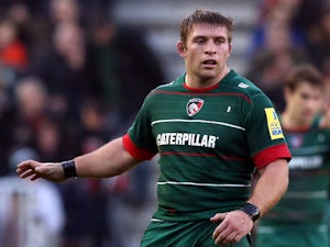 Tom Youngs of Leicester Tigers during the Aviva Premiership match between Leicester Tigers and Wasps at Welford Rd. on November 29, 2014