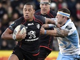 Toulouse's French centre Gael Fickou challenges Glasgow's Scottish prop Ryan Grant during the European Champions Cup rugby union match between Toulouse and Glasgow at the Ernest Wallon Stadium in Toulouse, southern France, on December 7, 2014