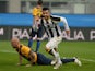Antonio Di Natale of Udinese Calcio celebrates after scoring his opening goal during the Serie A match between Udinese Calcio and Hellas Verona on December 14, 2014