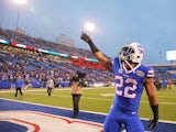 Fred Jackson #22 of the Buffalo Bills celebrates after beating the Green Bay Packers at Ralph Wilson Stadium on December 14, 2014