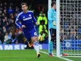 Eden Hazard of Chelsea (10) celebrates as he scores their first goal during the Barclays Premier League match between Chelsea and Hull City at Stamford Bridge on December 13, 2014