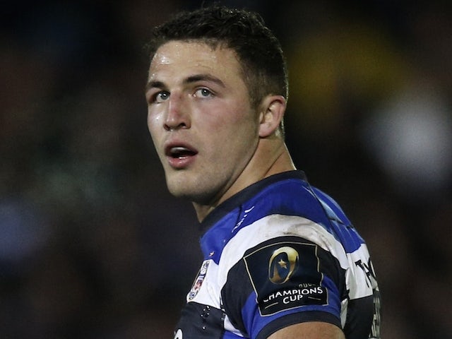 Bath's English centre Sam Burgess looks on during the European Rugby Champions Cup rugby union match between Bath and Montpellier at the Recreation Ground in Bath, south west England on December 12, 2014