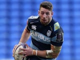 Alex Cuthbert of Cardiff in action during the European Rugby Challenge Cup match between London Irish and Cardiff Blues at Madejski Stadium on December 13, 2014