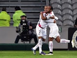 Bordeaux's Brazilian defender Mariano celebrates after scoring during the French League Cup football match Lille vs Bordeaux on December 17, 2014 