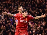 Liverpool's Slovakian defender Martin Skrtel celebrates scoring his team's second equalising goal during the English Premier League football match between Liverpool and Arsenal at Anfield in Liverpool, Northwest England, on December 21, 2014