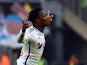 Marseille's Belgian midfielder Michy Batshuayi celebrates after scoring a goal during the French L1 football match Marseille (OM) vs Lille (LOSC) on December 21, 2014