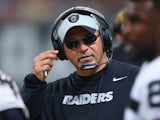 Head coach Tony Sparano of the Oakland Raiders looks on from the sideline during a game against the St. Louis Rams at the Edward Jones Dome on November 30, 2014