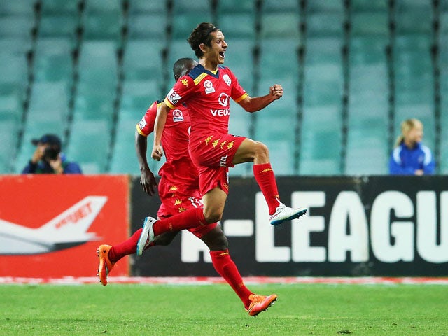 Pablo Sanchez of Adelaide celebrates after scoring a goal during the round 13 A-League match between Sydney FC and Adelaide United at Allianz Stadium on December 26, 2014