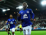 Everton striker Arouna Kone celebrates after scoring the first goal during the Barclays Premier League match against Newcastle United on December 28, 2014