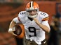 Connor Shaw #9 of the Cleveland Browns carries the ball during the fourth quarter against the Chicago Bears at FirstEnergy Stadium on August 28, 2014